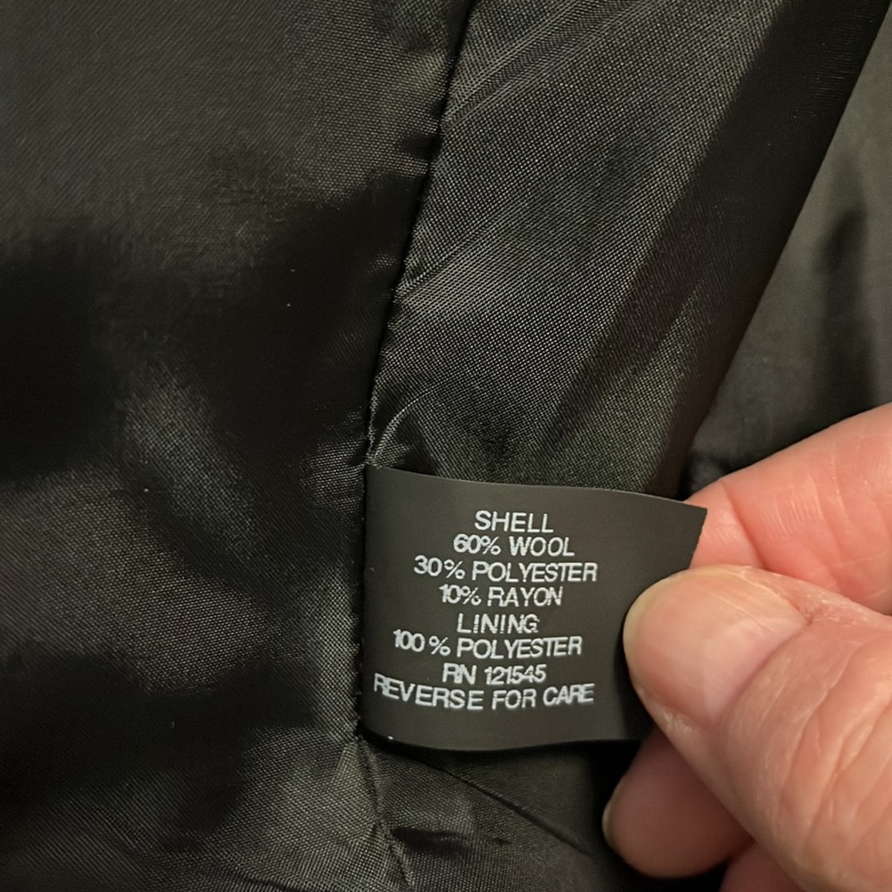 Black wool winter coat - Picture 6 of 9